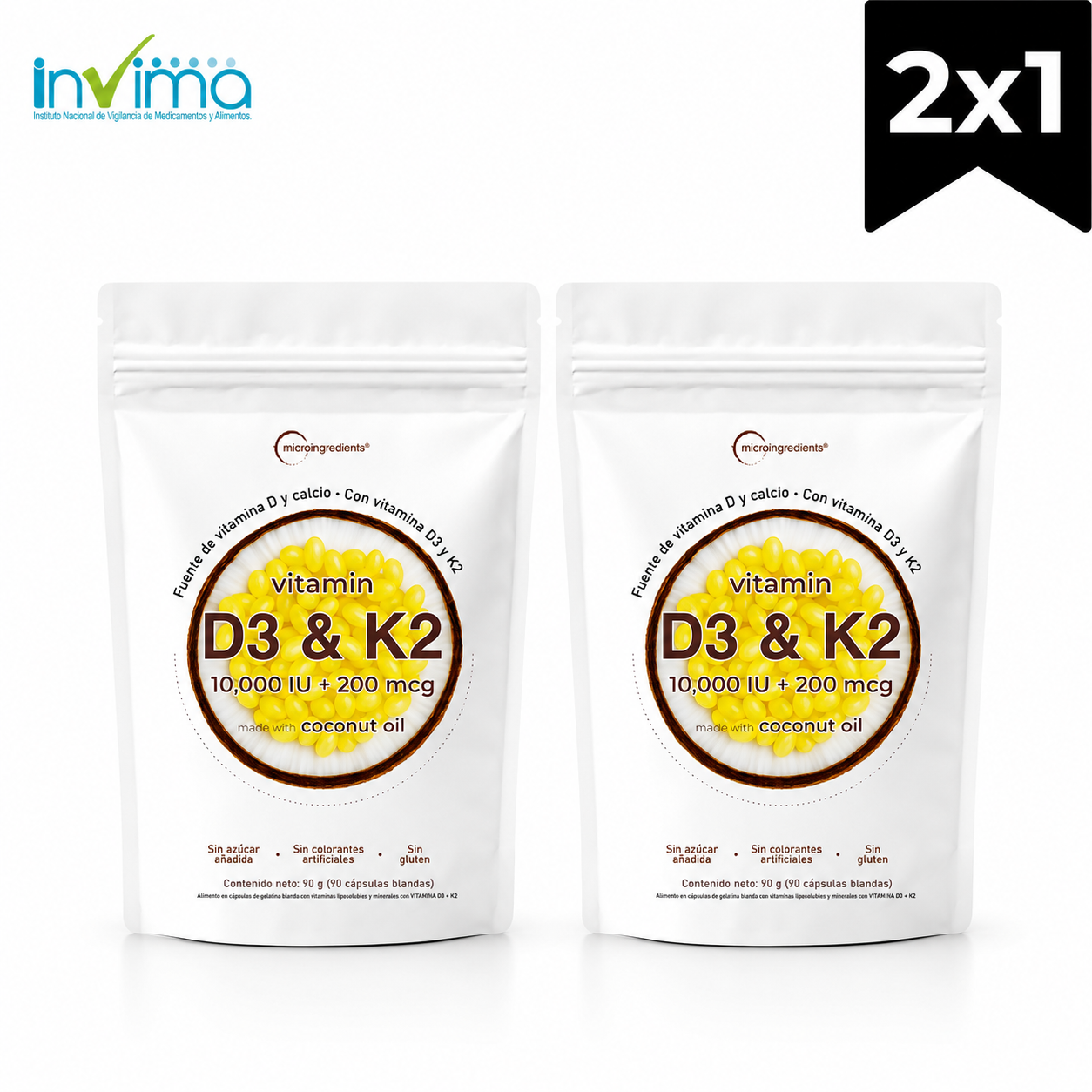 Vitamina D3 + K2 Premium – Bienestar Diario, Salud Ósea y Sistema Inmune 2x1